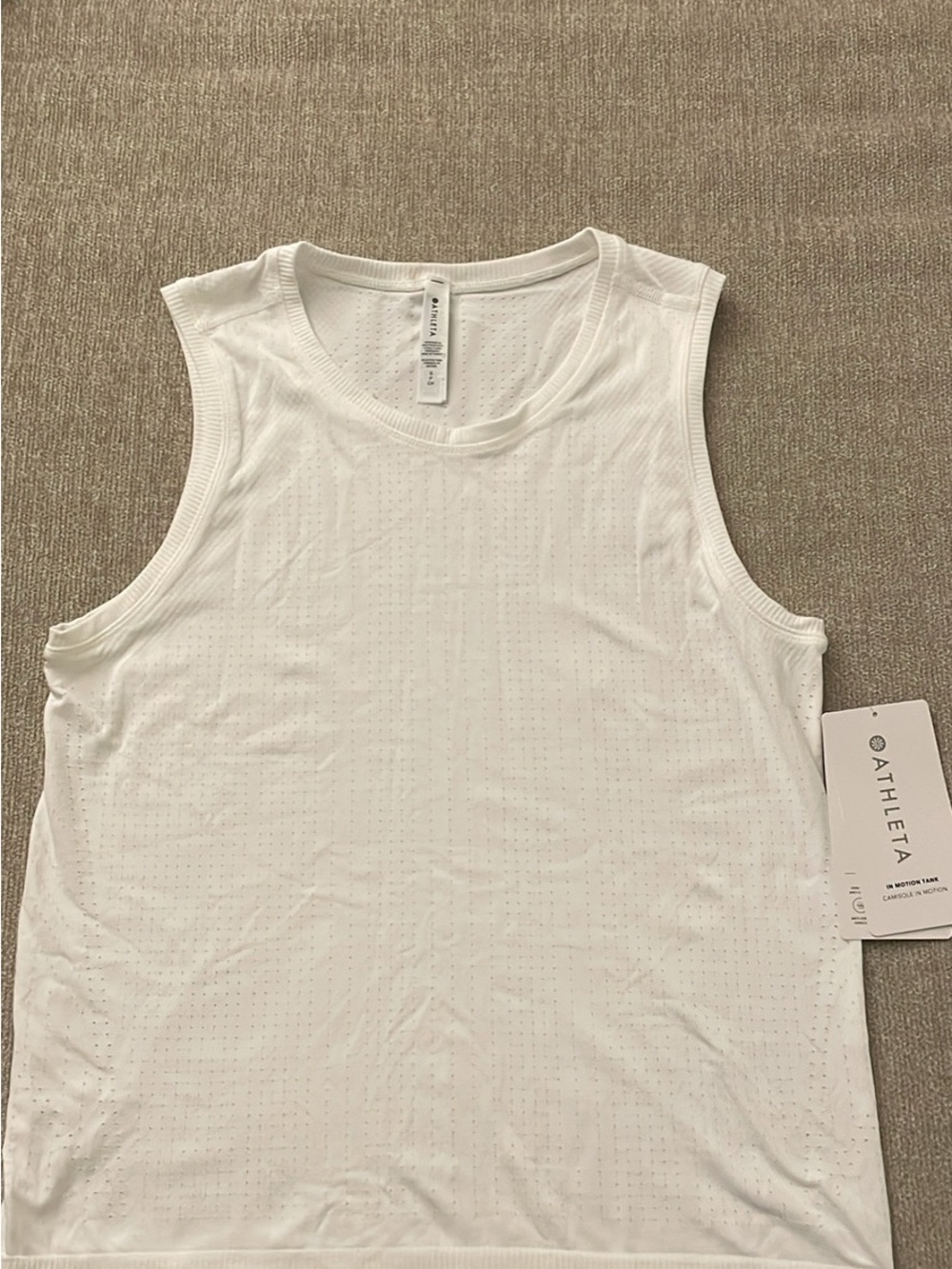 Athleta White Perforated Athletic Tank